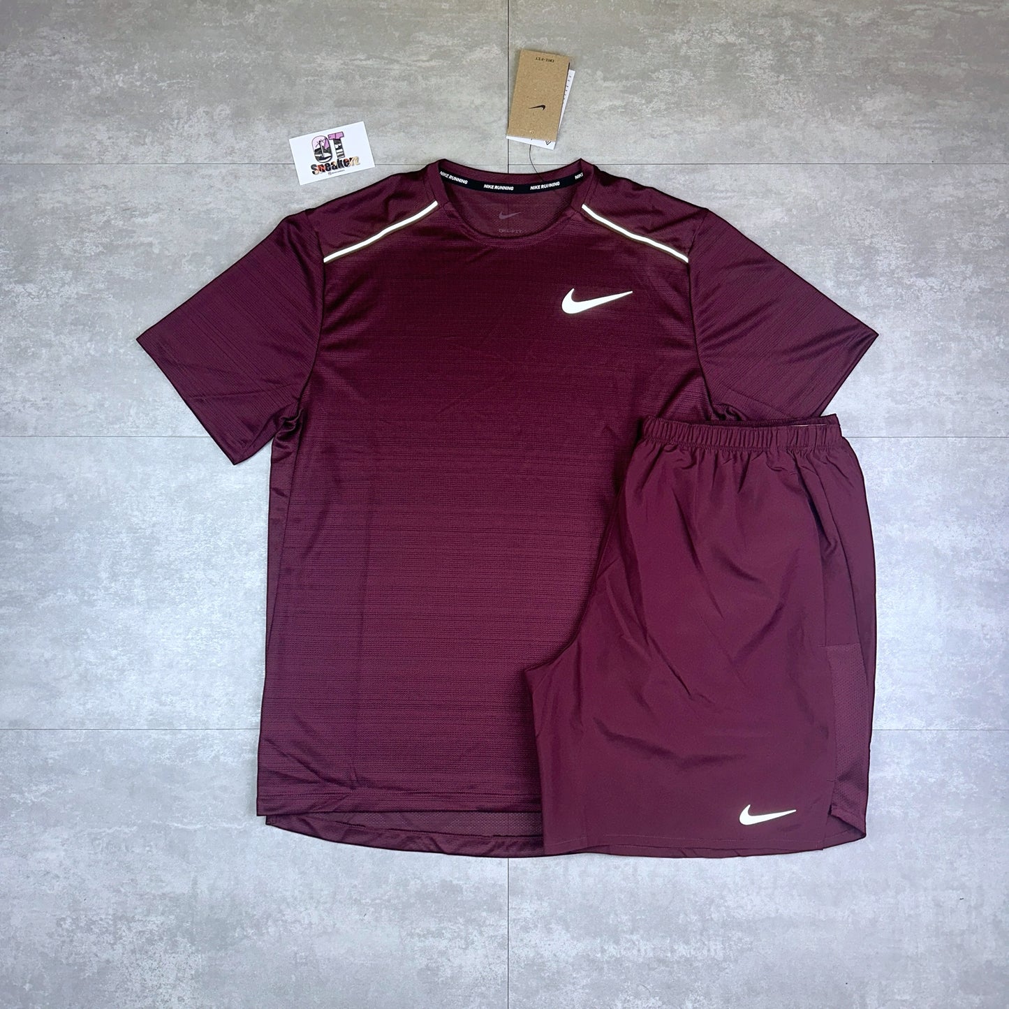 Nike Miler 1.0 Night Maroon & Challenger 7” Shorts