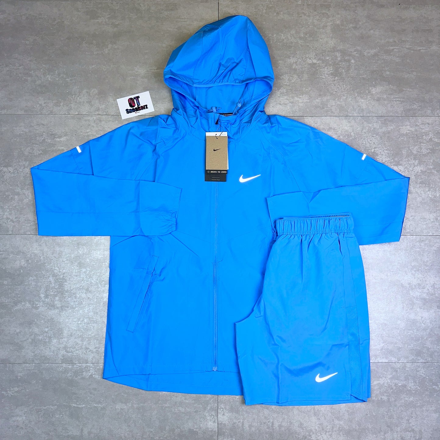 Nike Repel Windrunner University Blue & Challenger Shorts Set