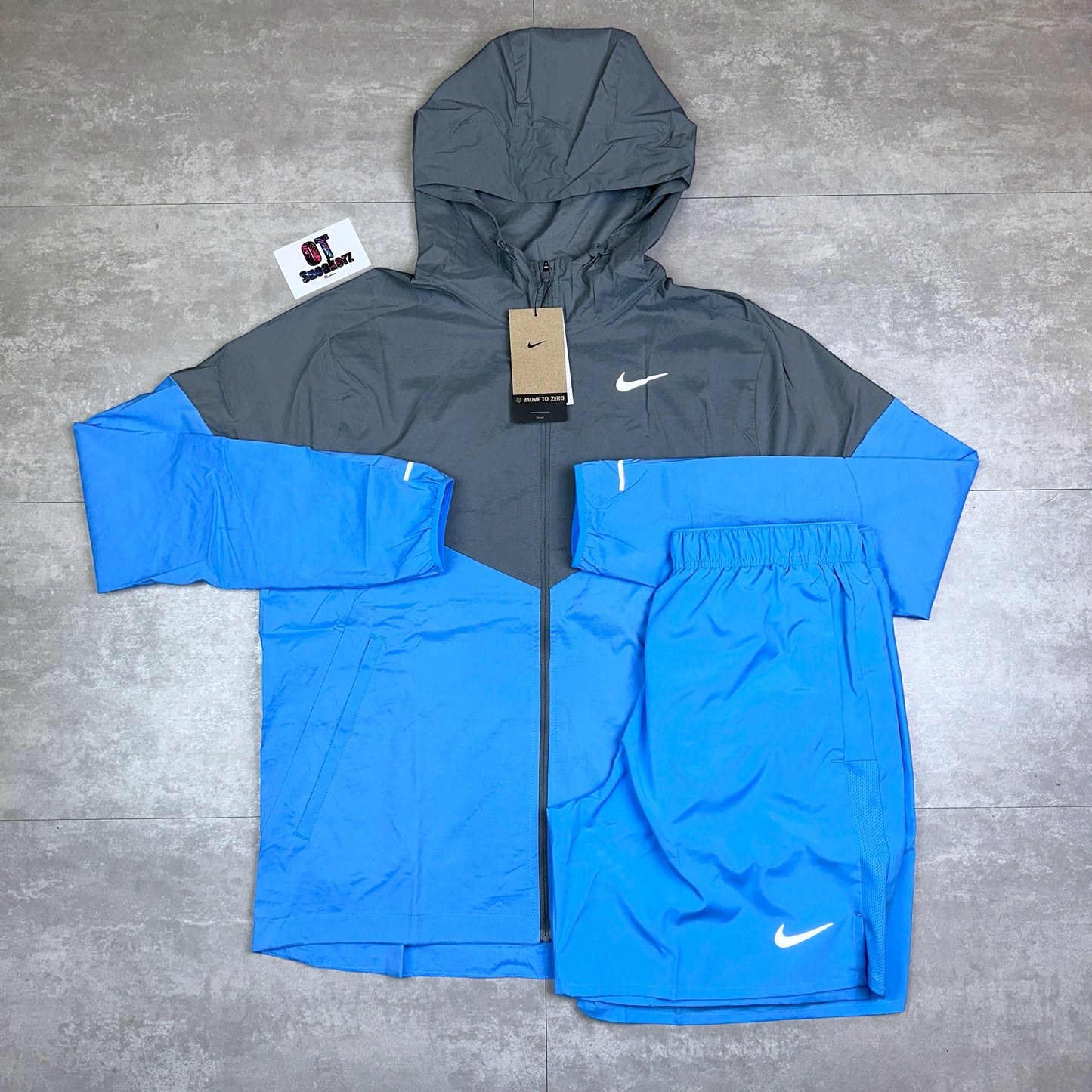Nike UV Repel Windrunner University Blue Grey & Challenger Shorts Set