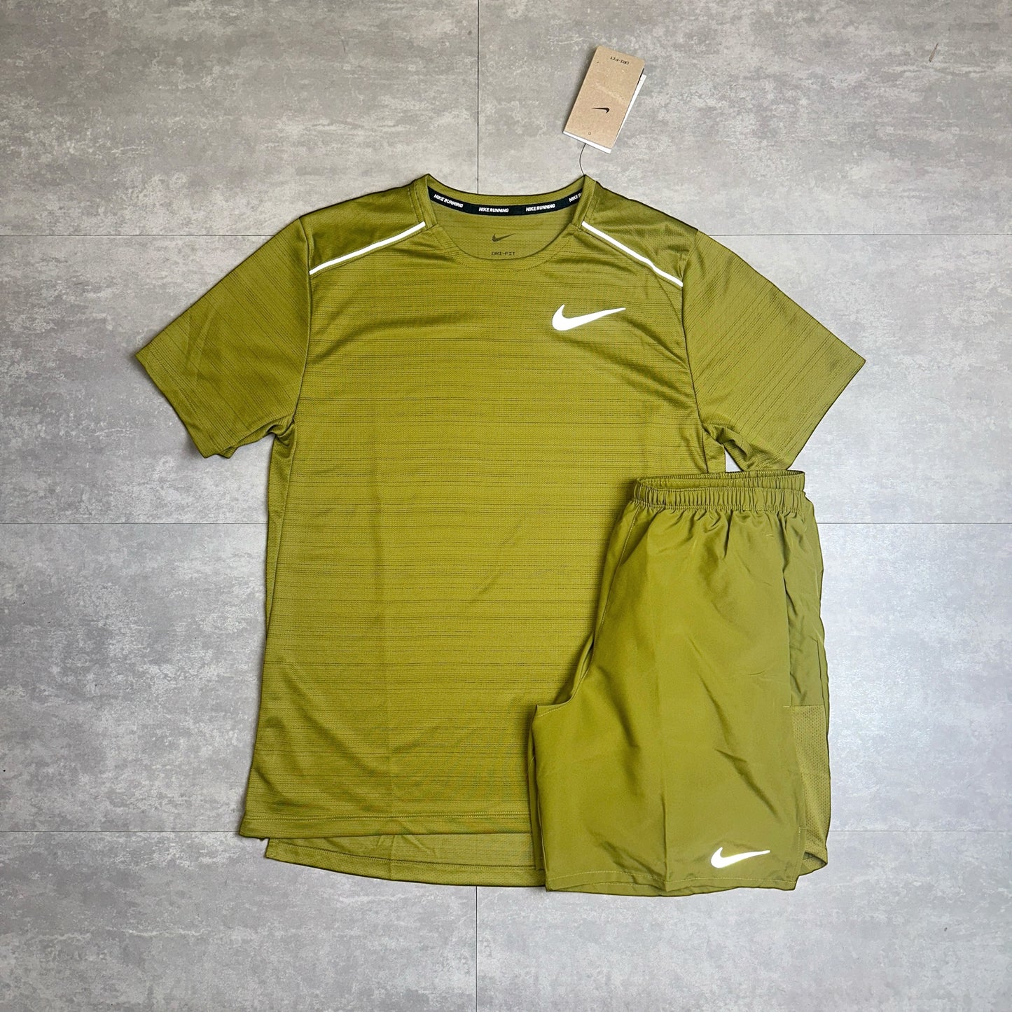 Nike Miler 1.0 Pacific Moss & Challenger Shorts