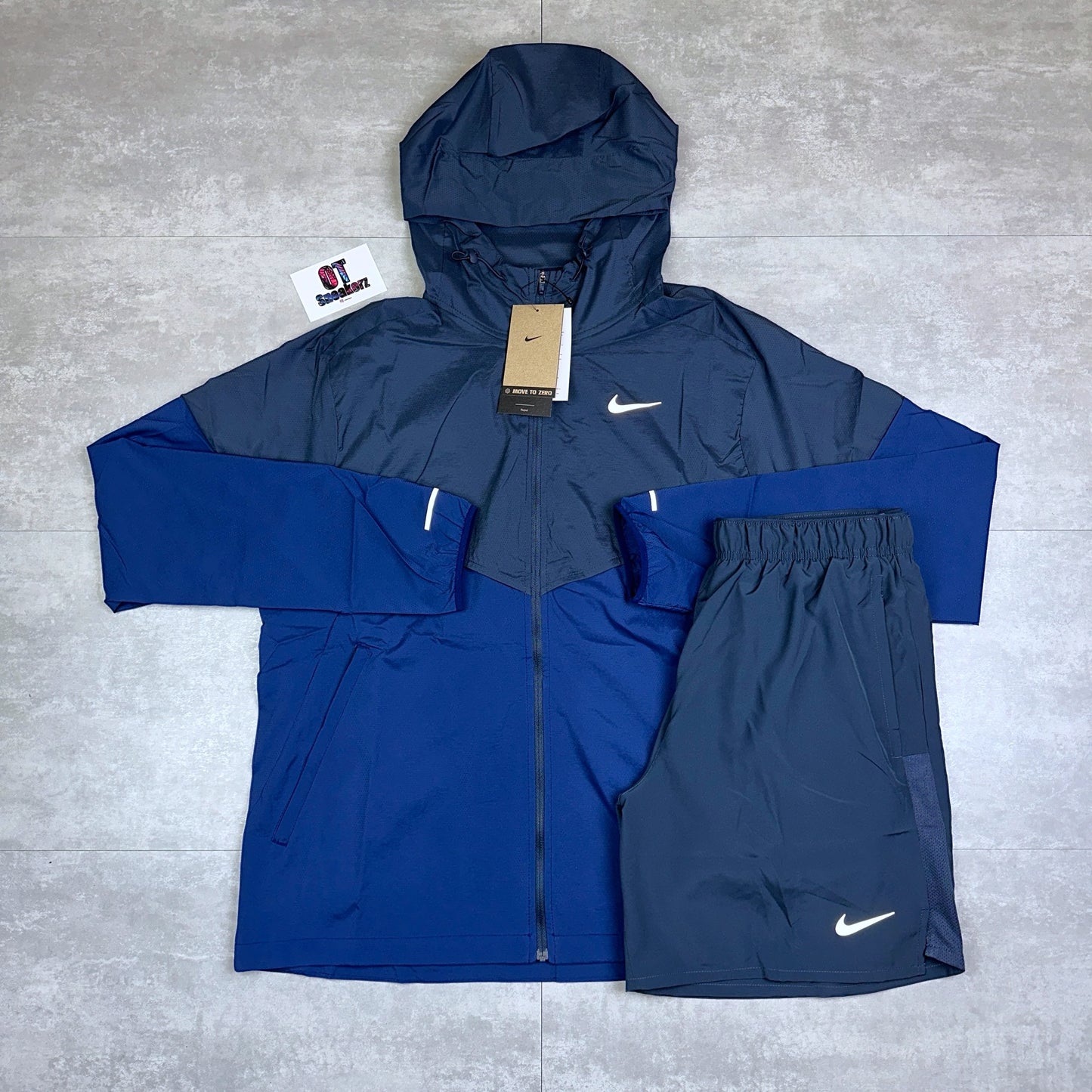 Nike UV Repel Windrunner Thunder Navy & Challenger Shorts Set
