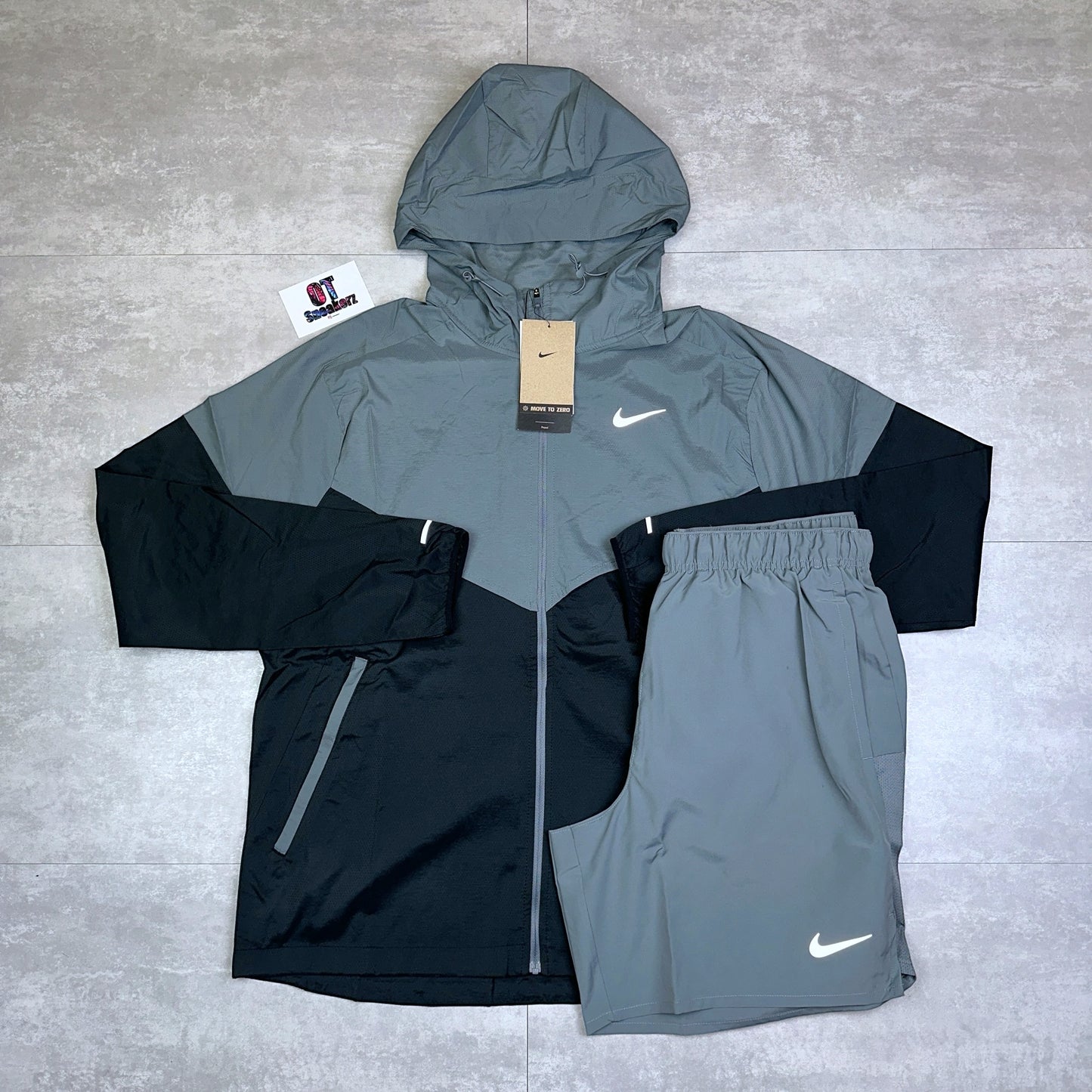 Nike UV Repel Windrunner Smoke Grey Black & Challenger Shorts