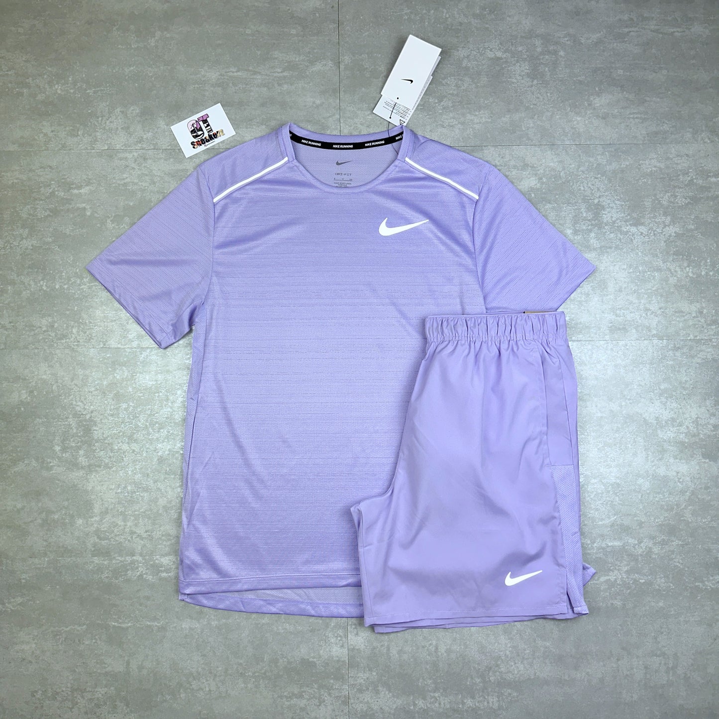 Nike Miler 1.0 Lavender & 7” Challenger Shorts