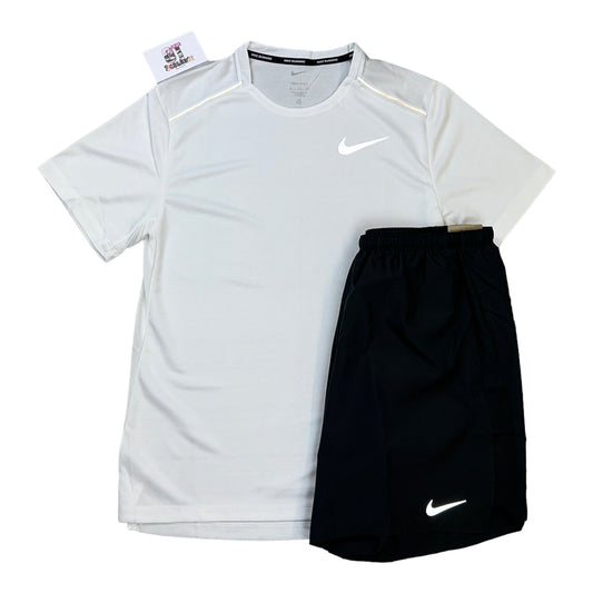 Nike Miler Ice White 1.0 & Black Shorts