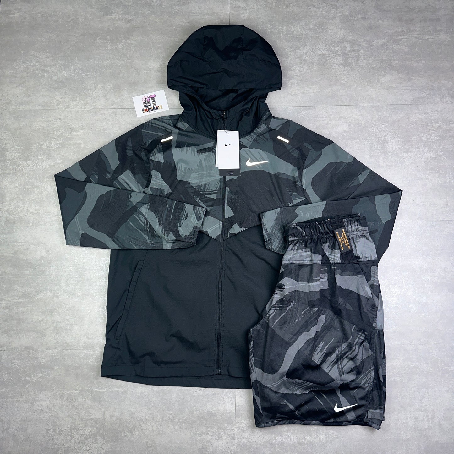 Nike UV Windrunner Black Camo & Challenger Shorts