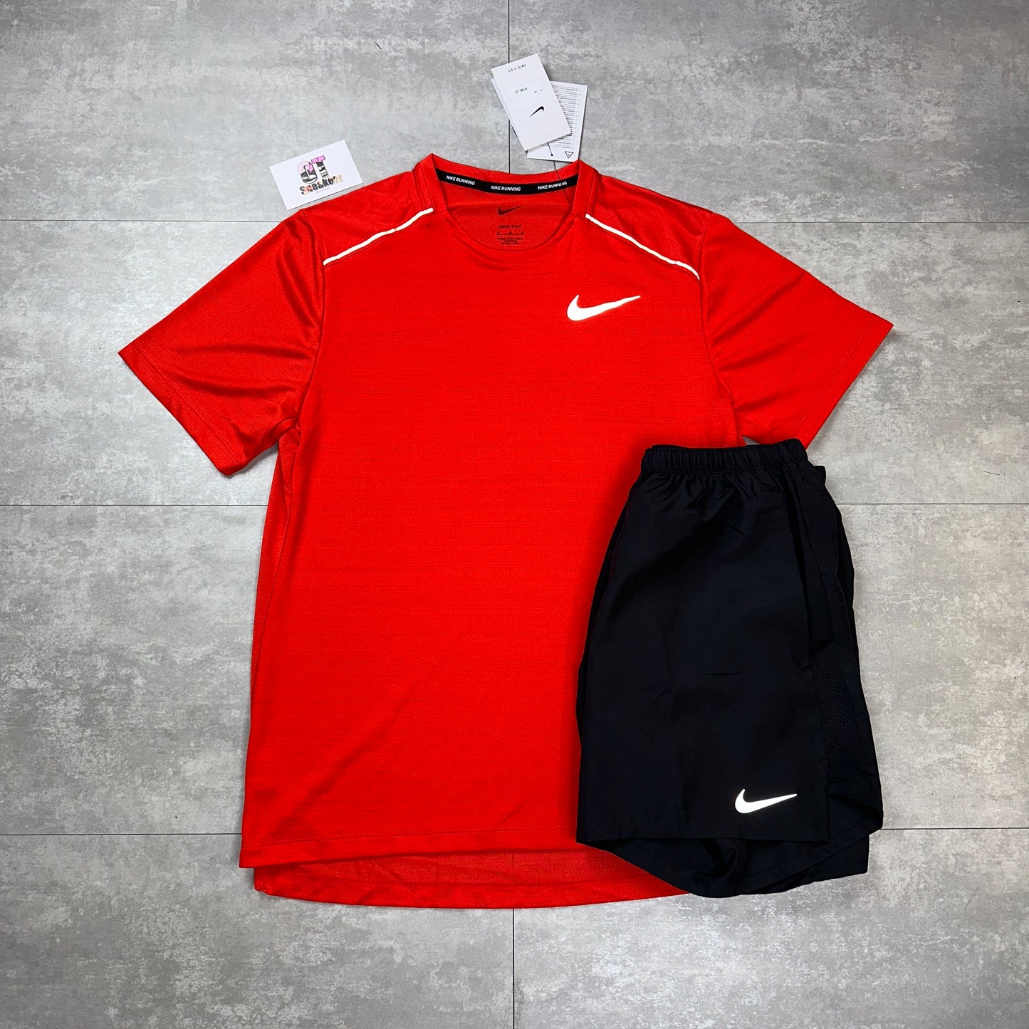 Nike Miler 1.0 Red & Black Challenger Shorts Set