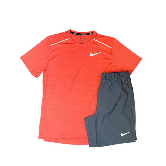 Nike Miler 1.0 Light Wild Mango & Smoke Grey Challenger Shorts
