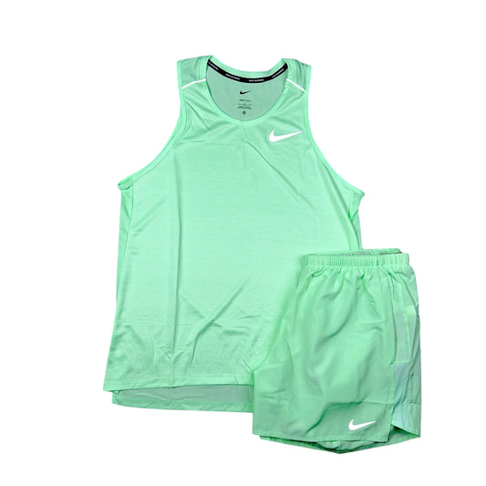 Nike Miler 1.0 Vest Vapour Green & Challenger Shorts