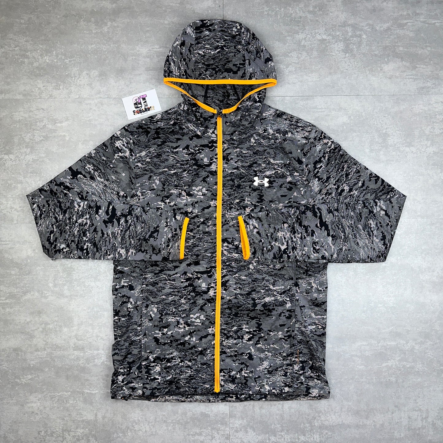 Under Armour Pattern Windrunner Grey White Orange