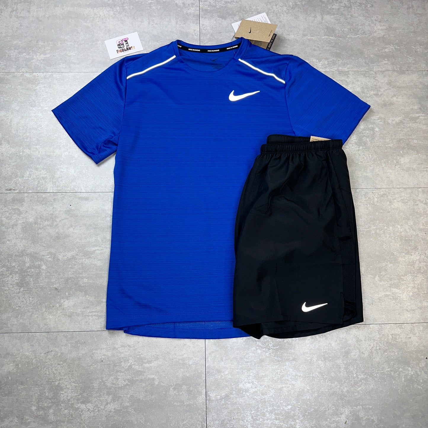 Royal Blue Miler 1.0 & Black Challenger Shorts Set