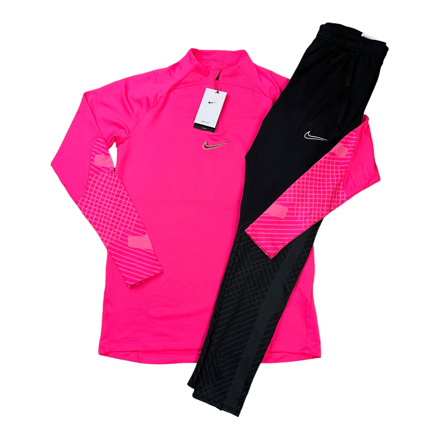 Nike Quarter-Zip Hot Pink & Black Tracksuit Pants