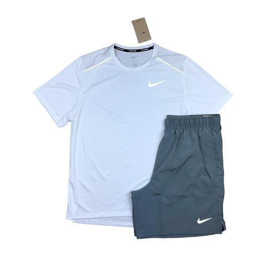 Nike Miler 1.0 Ice White & Smoke Grey 7” Challenger Shorts