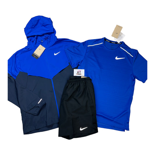 Royal Blue Miler 1.0/Windrunner & Black Shorts Set