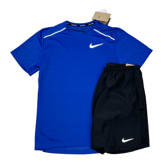 Royal Blue Miler 1.0 & Black Challenger Shorts Set