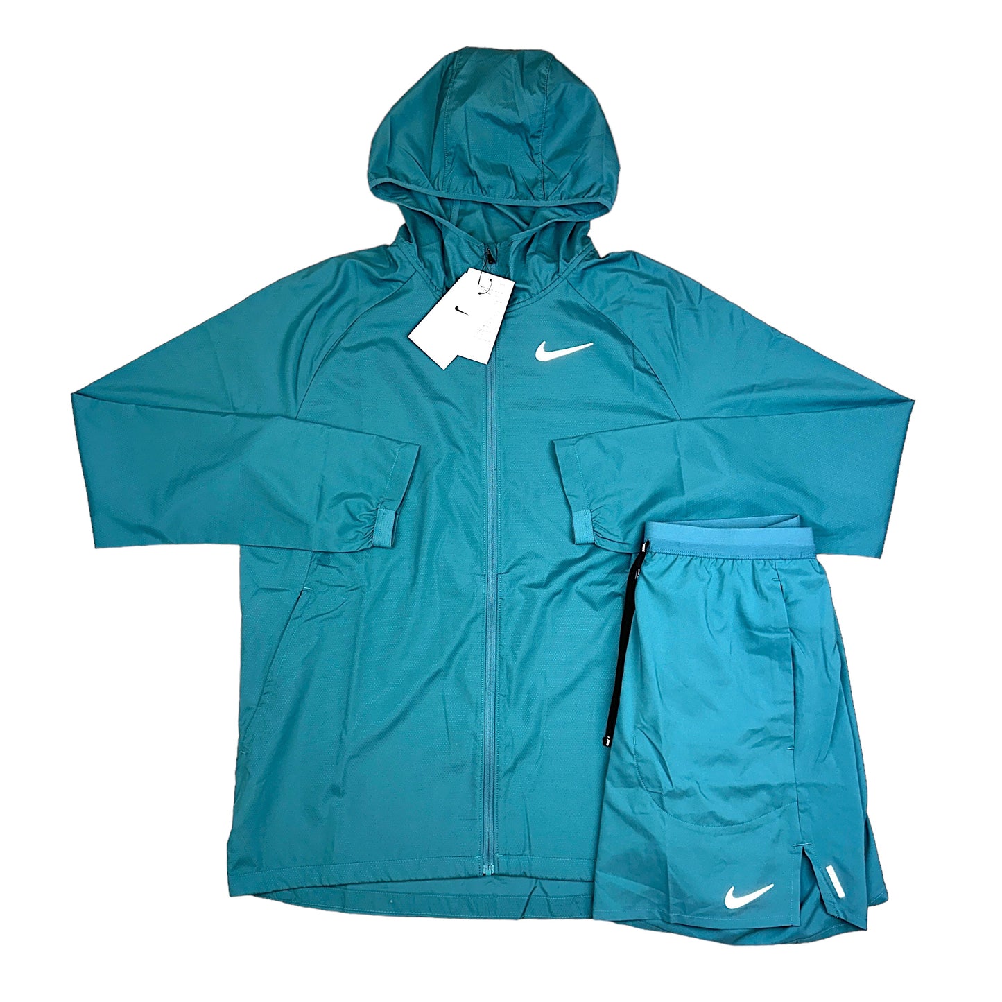 Nike Essentials Teal Windrunner & Shorts Set