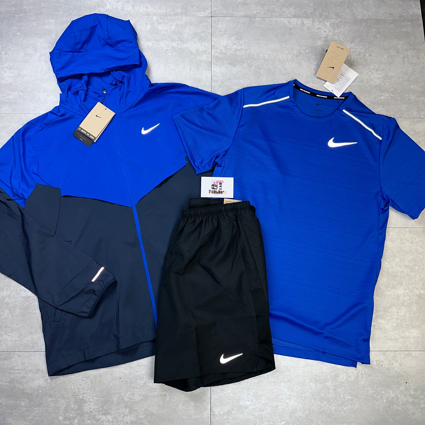 Royal Blue Miler 1.0/Windrunner & Black Shorts Set