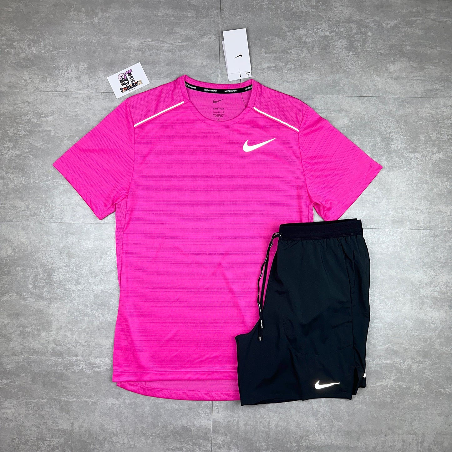 Nike Miler 1.0 Hot Pink & Nike Flex Stride Black Shorts