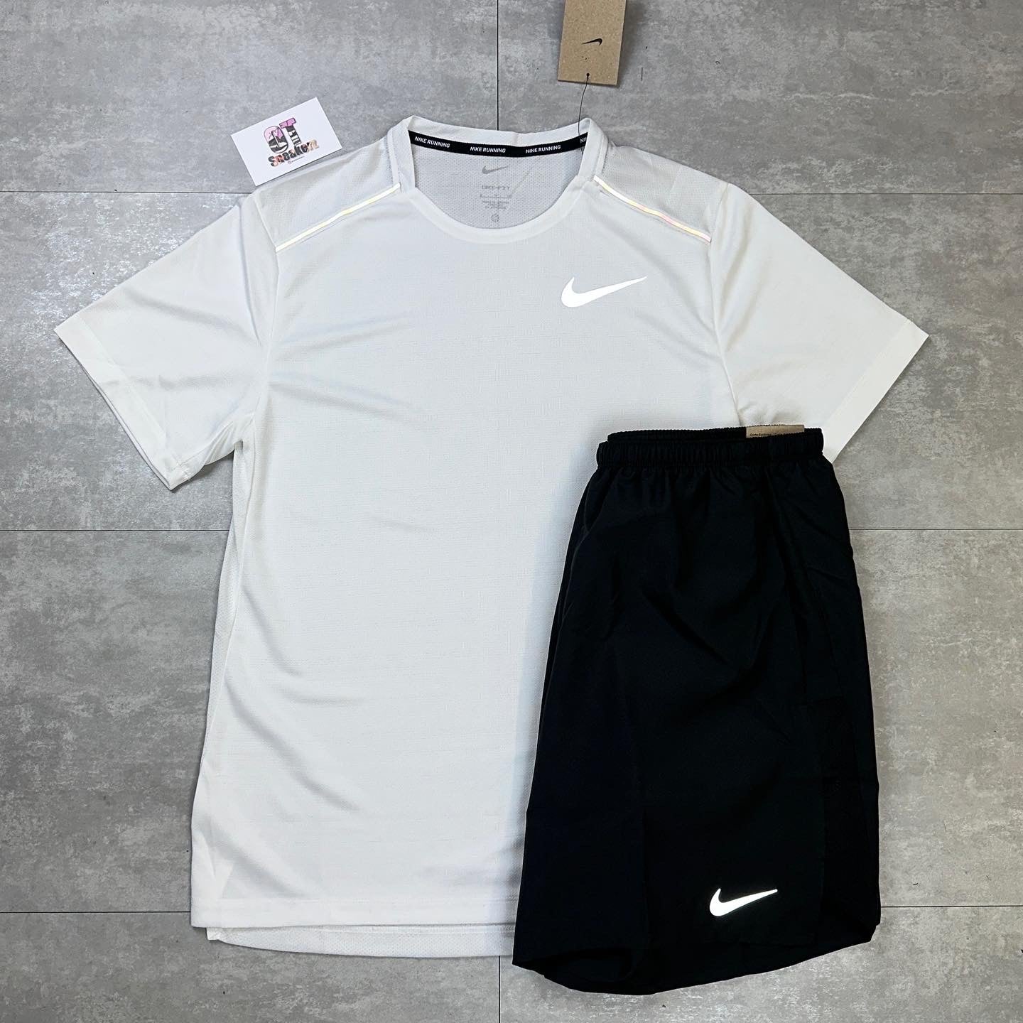 Nike Miler Ice White 1.0 & Black Shorts