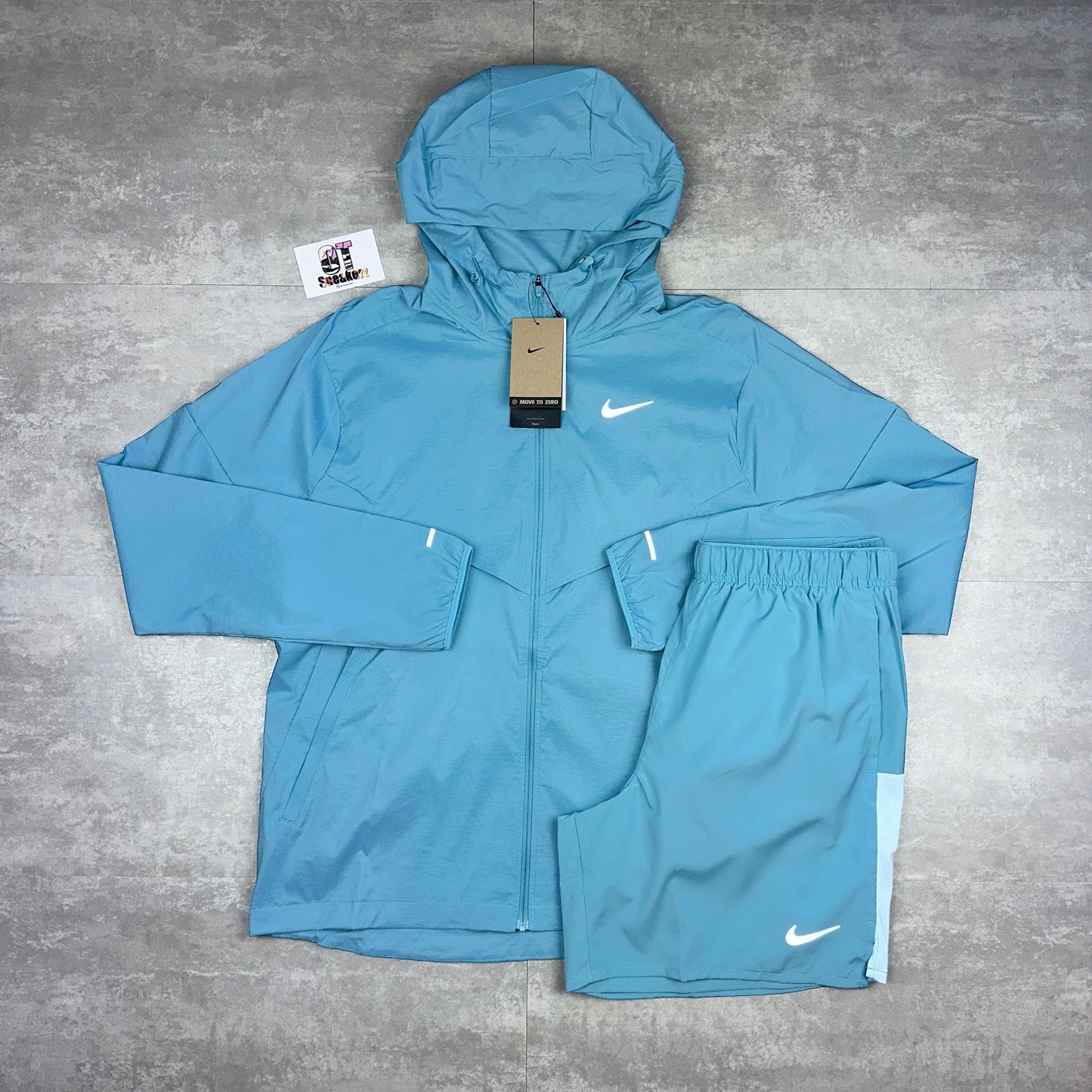 Nike UV Windrunner Denim Turquoise & 7” Challenger Short Set