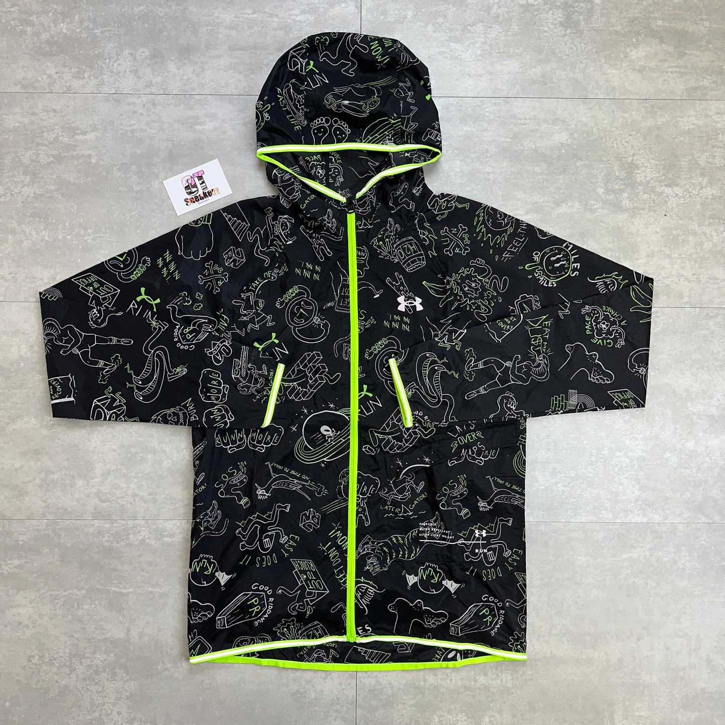 Under Armour Run Hundred Windrunner Black Neon