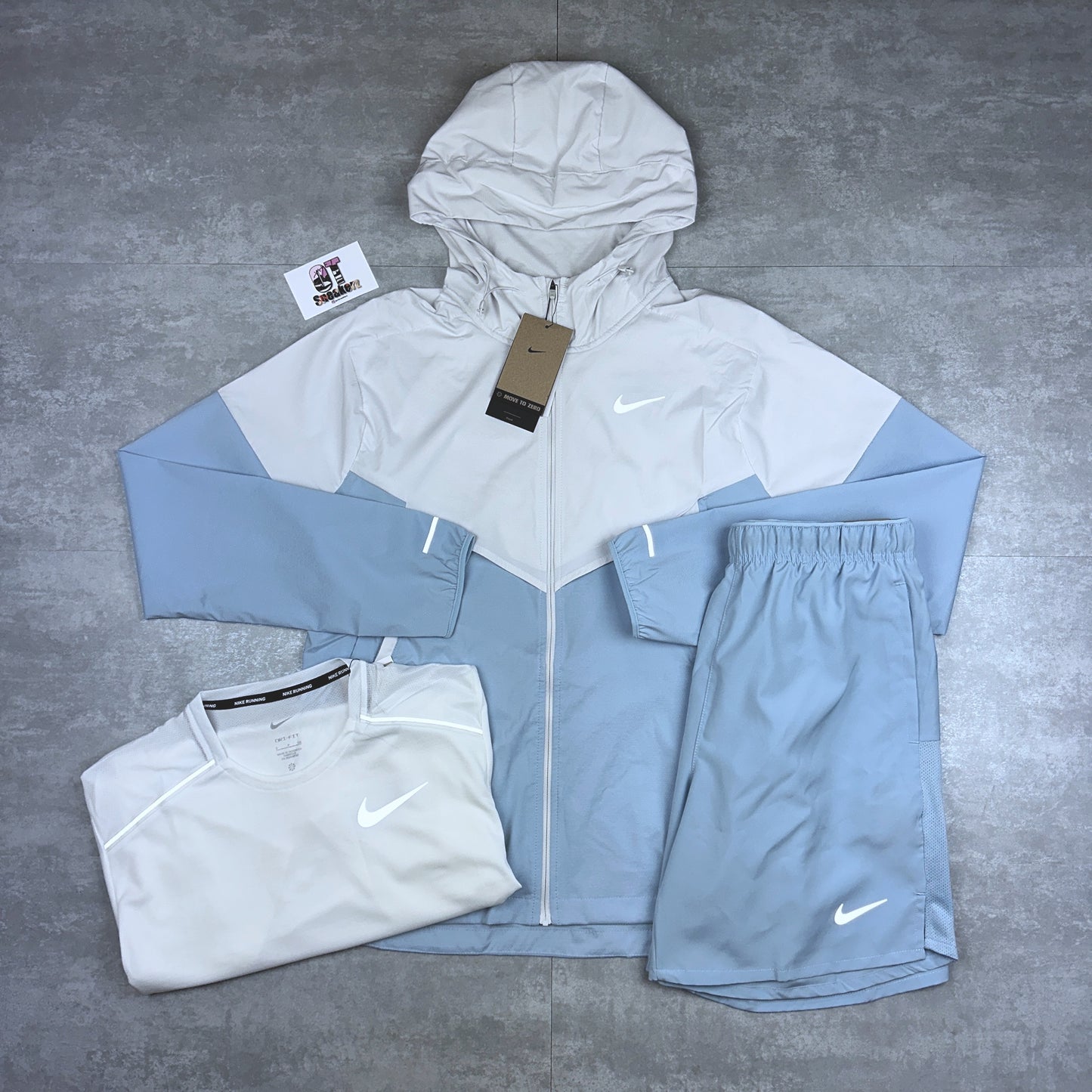 Nike Windrunner Platinum Blue Set & Miler 1.0 Ice White