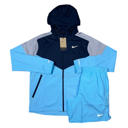Nike UV Windrunner Aquarius Blue Navy Grey & Aquarius Blue Challenger Shorts