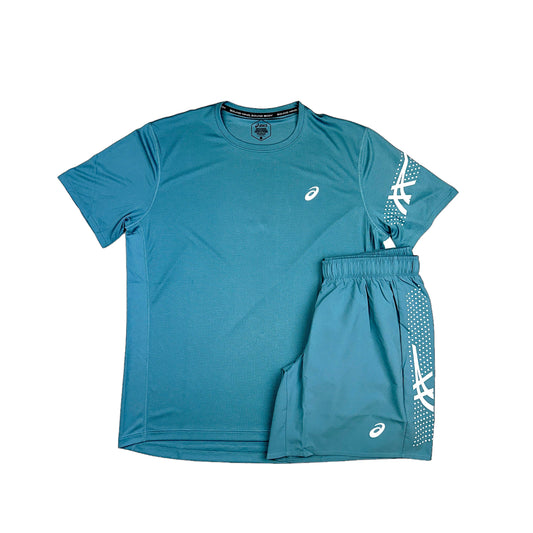 Asics Icon T-Shirt Foggy Teal & Asics 7” Shorts