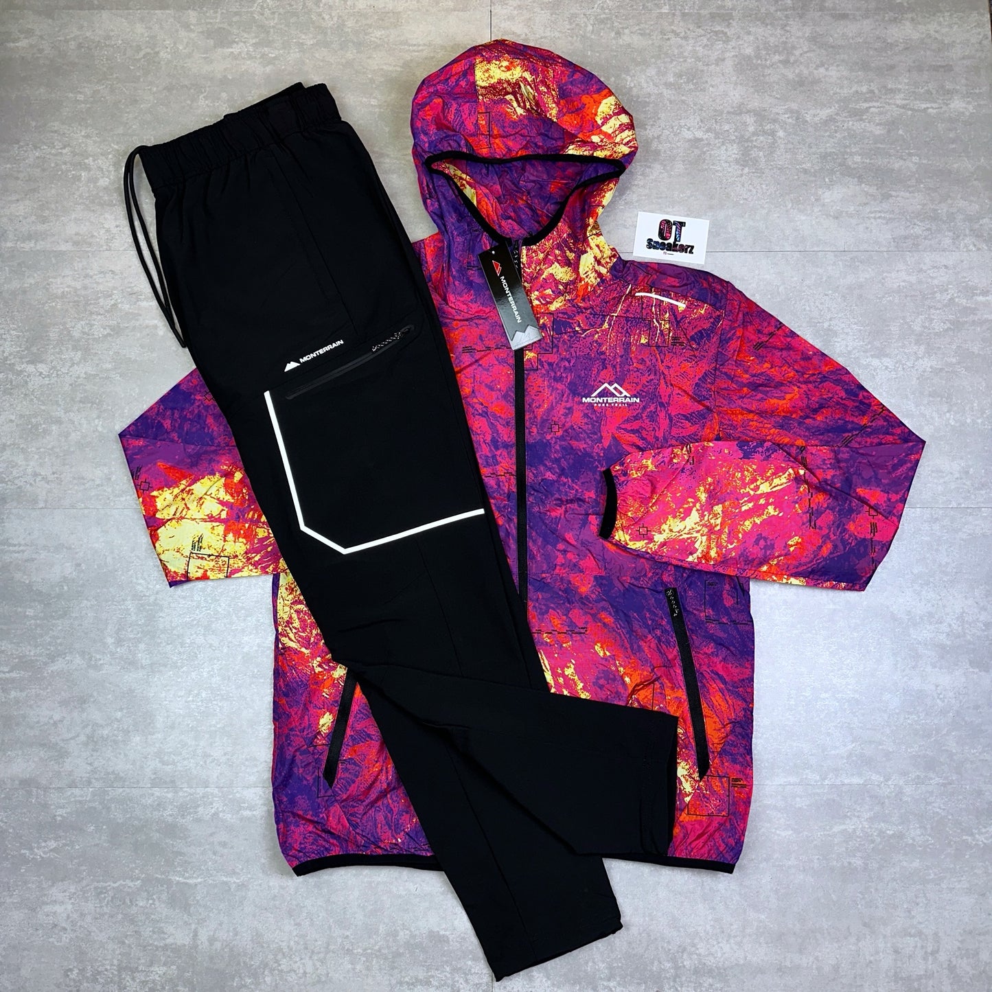 Monterrain Aerial Pink Windbreaker & Ramble 3.0 Bottoms Black