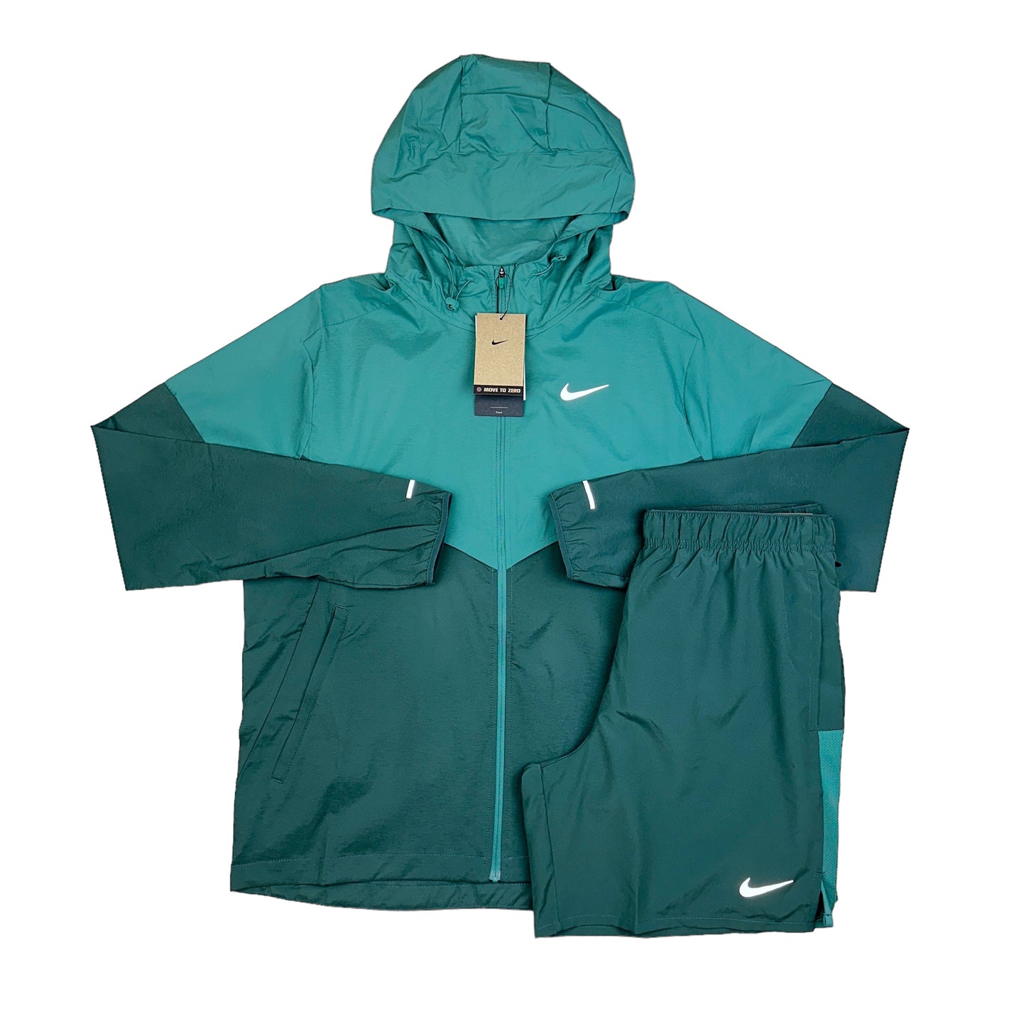 Nike UV Windrunner Bicoastal Green & 7” Challenger Shorts Set