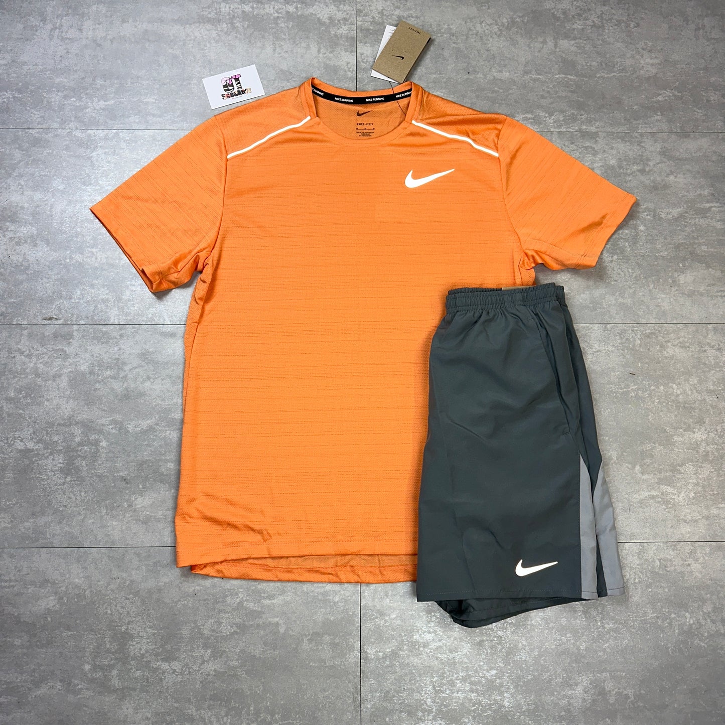 Nike Miler 1.0 Orange Trance & Smoke Grey Challenger Shorts