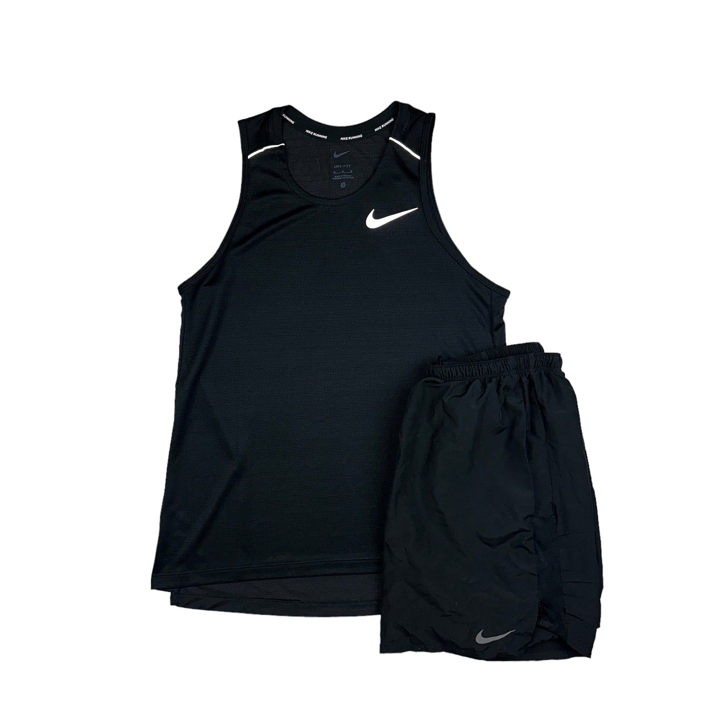 Nike Miler 1.0 Vest Black & Challenger Shorts Black