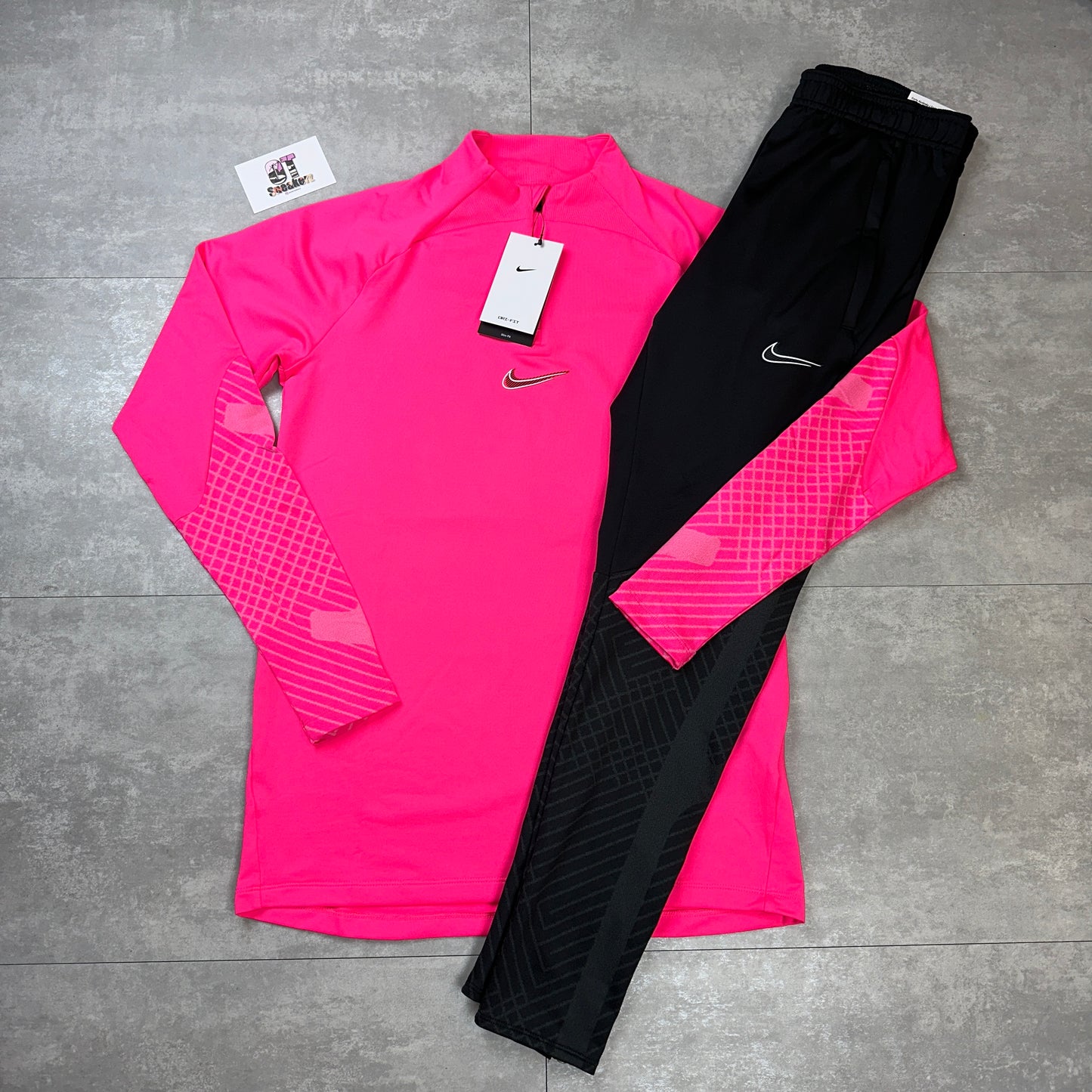 Nike Quarter-Zip Hot Pink & Black Tracksuit Pants