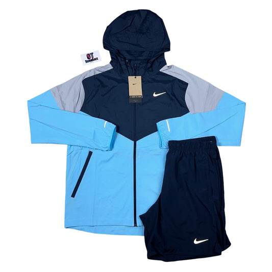 Nike UV Windrunner Aquarius Blue Navy Grey & Navy Challenger Shorts