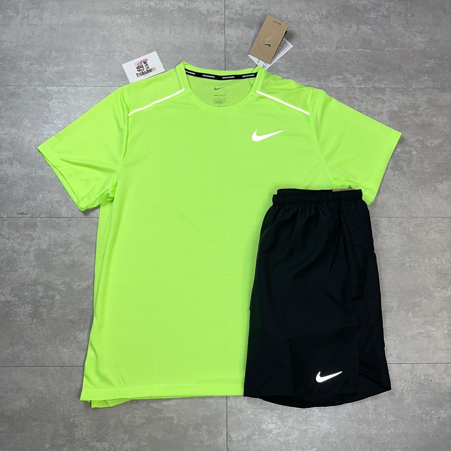 Nike Miler 1.0 Ghost Green & Black Challenger Shorts