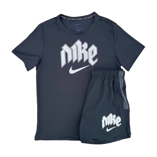 Nike RDV Print Black Miler & Short Set