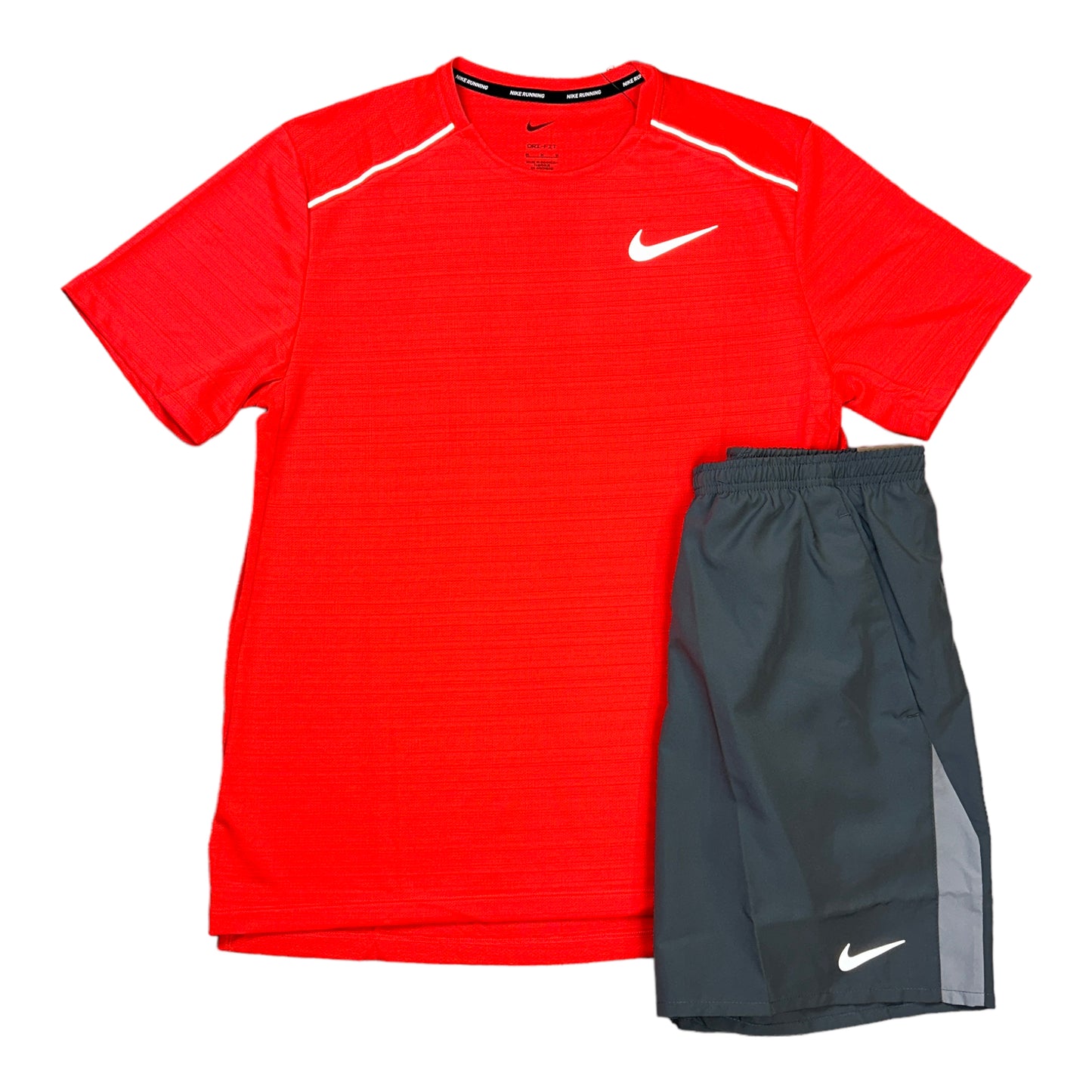 Nike Miler 1.0 Bright Crimson + Smoke Grey Shorts