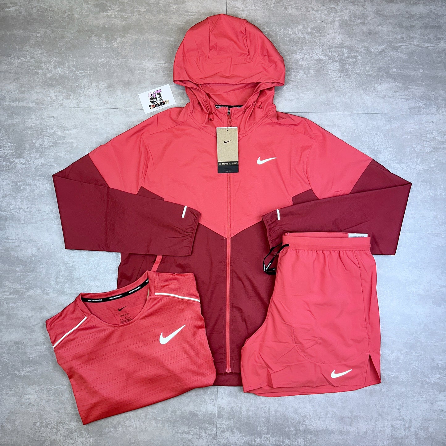 Nike Adobe Red Windrunner Miler & Shorts Set