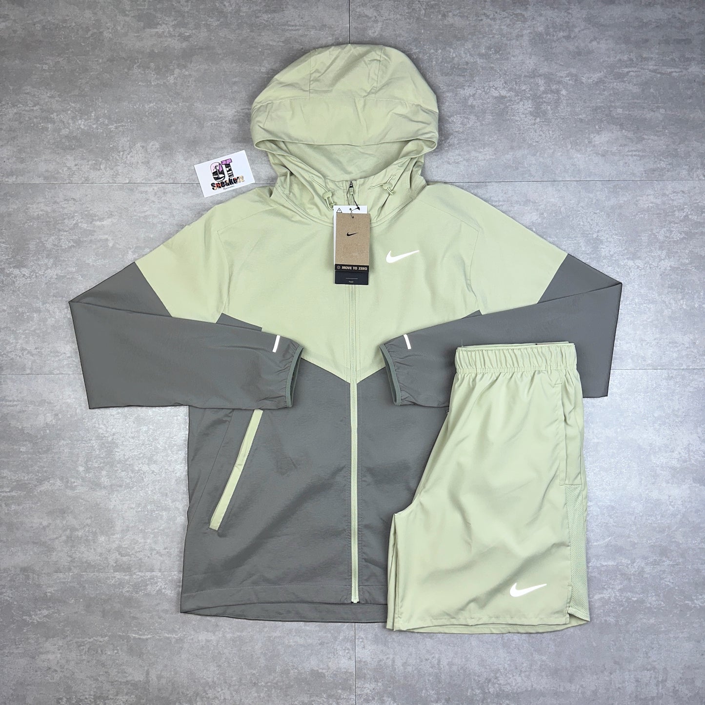 Nike Olive Aura Windrunner & Shorts Set