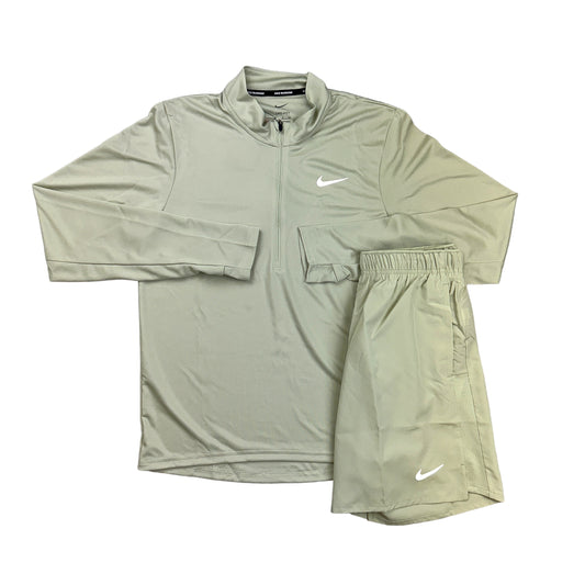 Nike 1/4 Zip Olive Aura Short Set