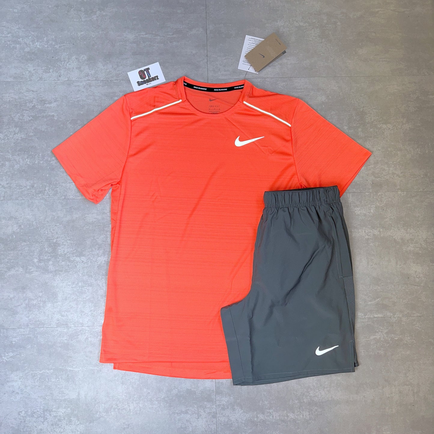 Nike Miler 1.0 Light Wild Mango & Smoke Grey Challenger Shorts
