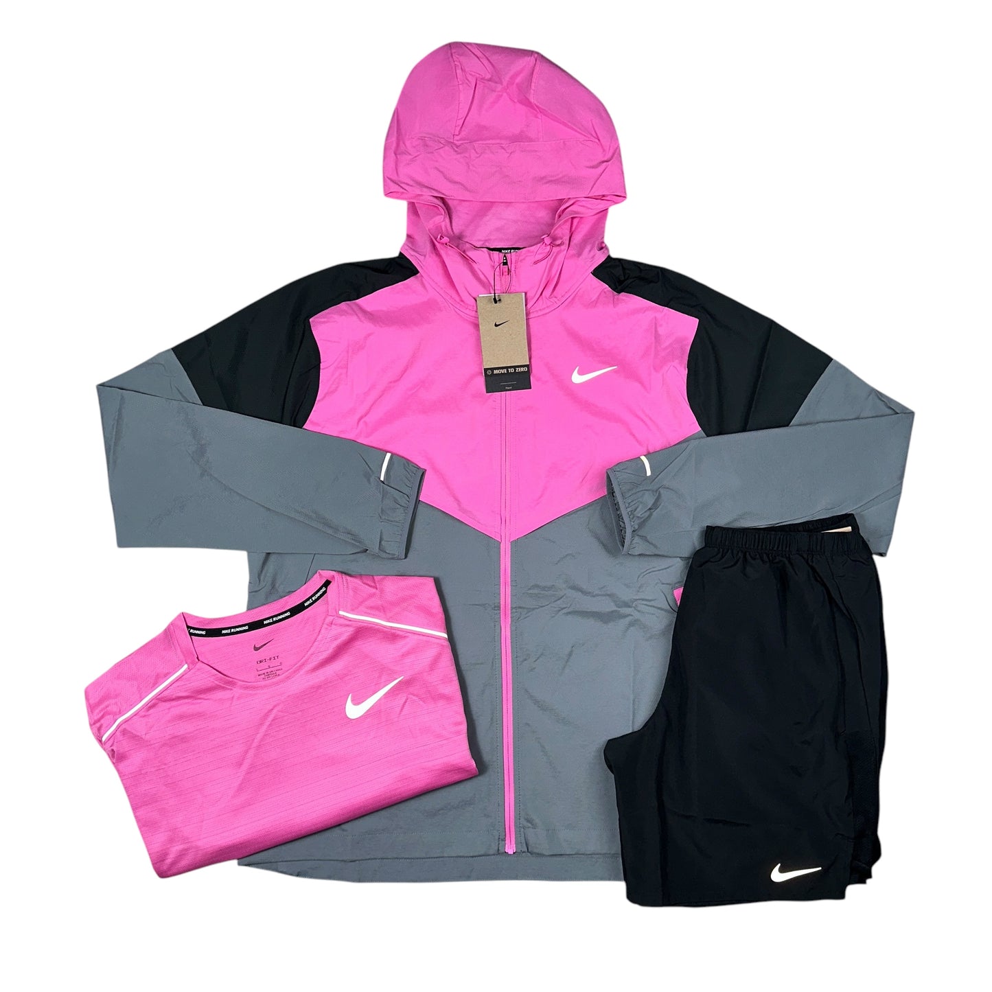 Nike UV Windrunner Playful Pink 3 Piece Set & Black Challenger Shorts